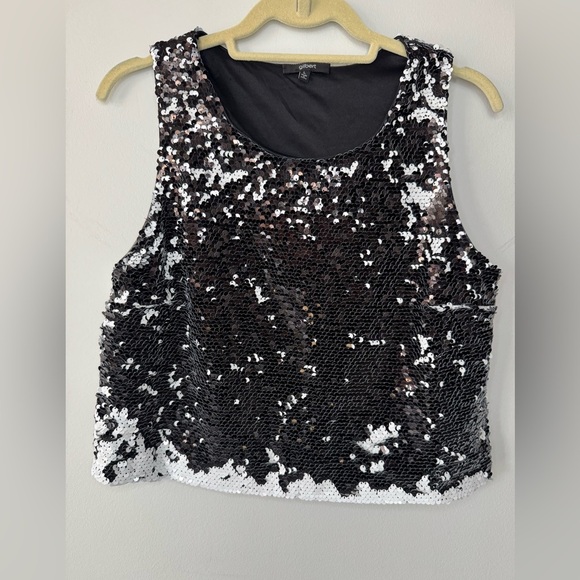 Gilbert Black & White Transforming Sequin Top – Size Large - Picture 3 of 16